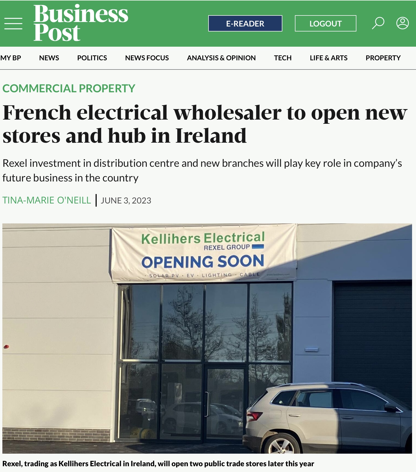 French electrical wholesaler to open new stores and hub in Ireland